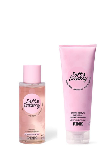 Pink Victoria's Secret Soft & Dreamy Scented Mist And Lotion Set Of 2