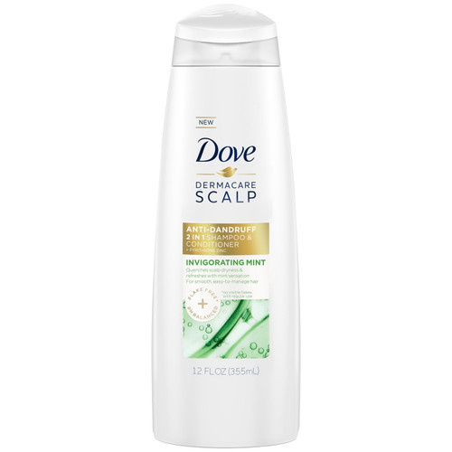Dove Dermacare Scalp Moisturizing Invigorating Mint Anti-dandruff Shampoo Plus Conditioner, 12 Fl Oz