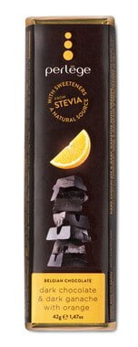 Perlege Belgian Sugar Free Chocolate 1.47 Oz - 2 Dark Chocolate Ganache With Orange