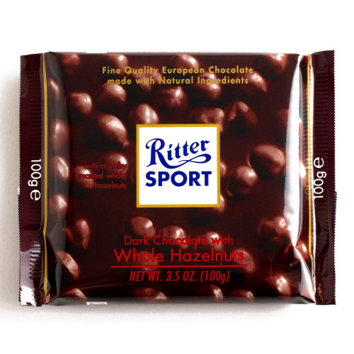 Ritter Sport Dark Chocolate With Hazelnuts 3.5 Oz Each (2 Items Per Order)
