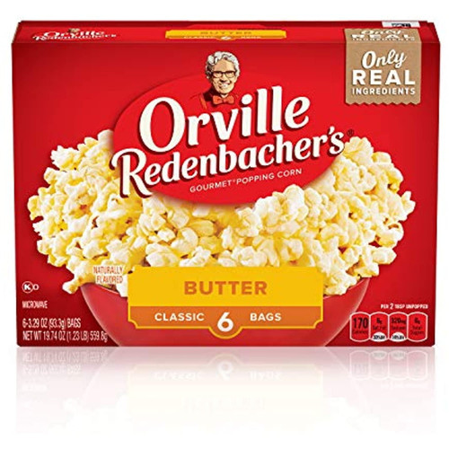 Orville Redenbachers Popcorn Classic Bag, Gluten Free Butter, 19.74 Oz (pack Of 6)