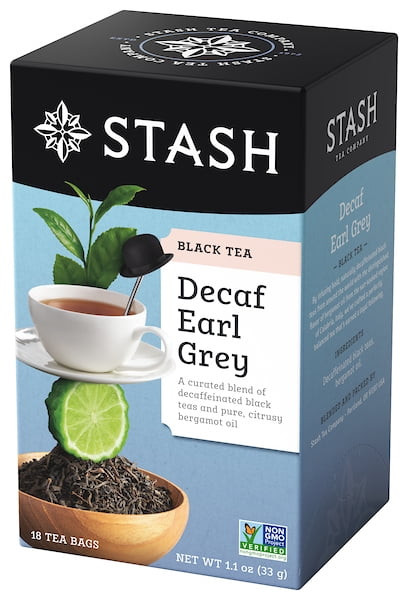Stash Tea Decaf Earl Grey Black Tea Bags, 18 Count