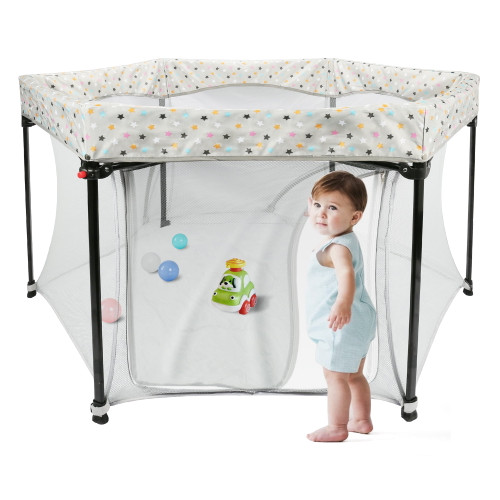 Agptek Portable Playard In Baby, Collapsible Playpen With Zipper Door For Indoor & Outdoor Travel