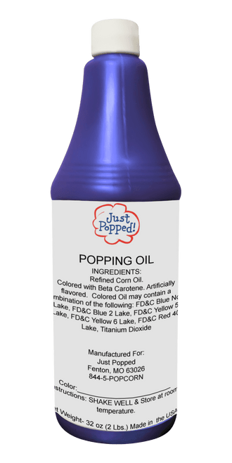 Blue Colored Popcorn Popping Oil 32 Oz