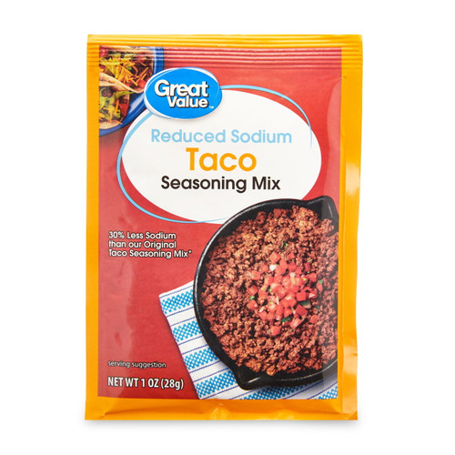 Great Value Reduced Sodium Taco Seasoning Mix, 1 Oz