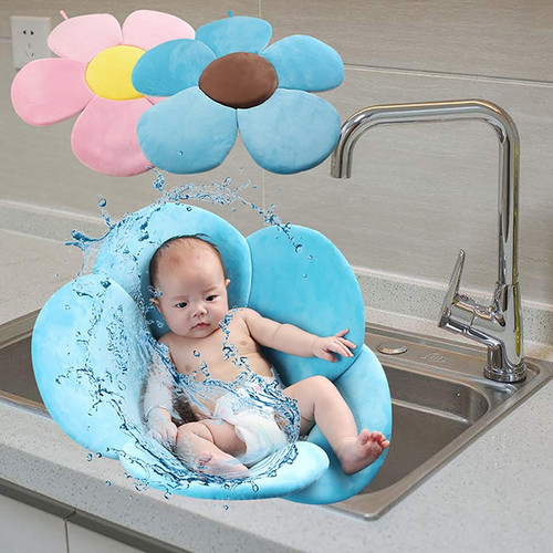 Baby Bathtub Newborn Baby Boys Girls Foldable Soft Flower Petal Shape Bathtub Pad Support Cushion Mat