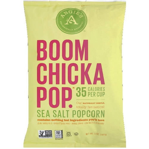 Angie's Boom Chicka Pop Boom Sea Salt Popcorn, 5 Oz, (pack Of 12)