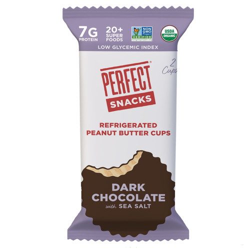 Perfect Snacks Refrigerated Peanut Butter Cups, Dark Chocolate With Sea Salt, 1.4 Ounce Cups