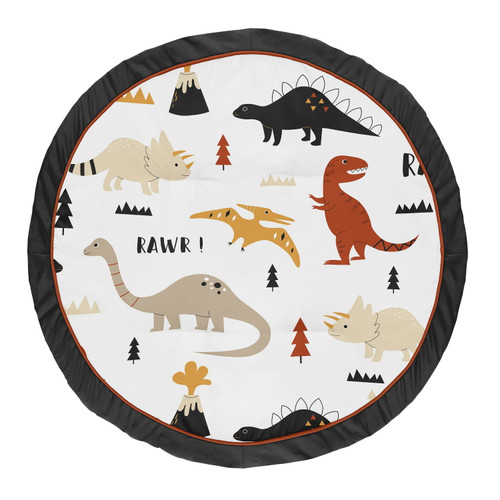 Mod Dinosaur Black And Orange Baby Play Mat By Sweet Jojo Designs