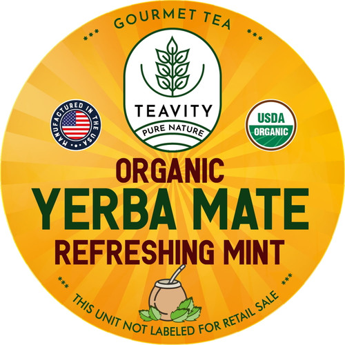Teavity Organic Yerba Mate Refreshing Mint Tea Pod For Keurig Brewers | 12 Counts (pack Of 1)