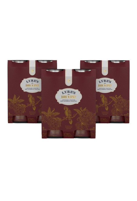 Lyre's Non-alcoholic Dark & Spicy (dark & Stormy Style) Ready To Drink - Pack Of 12 (3 Packs Of 4 X 8.5 Fl Oz)