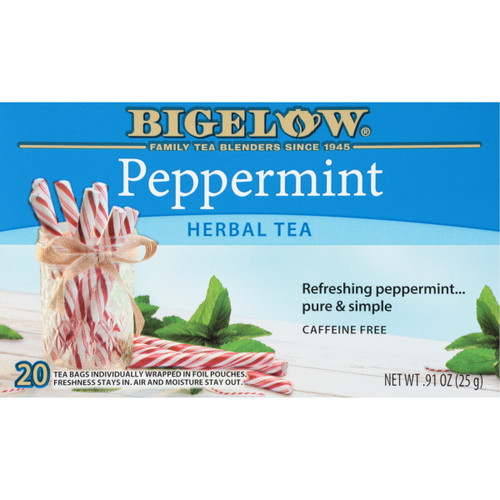 Bigelow Herbal Tea, Peppermint, Tea Bags, 20 Count