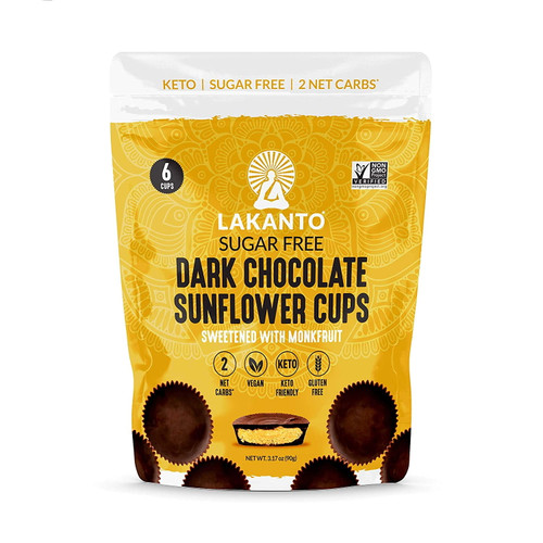Lakanto Dark Chocolate Sunflower Butter Cups Sugar Free 3.17 Oz Pack Of 2