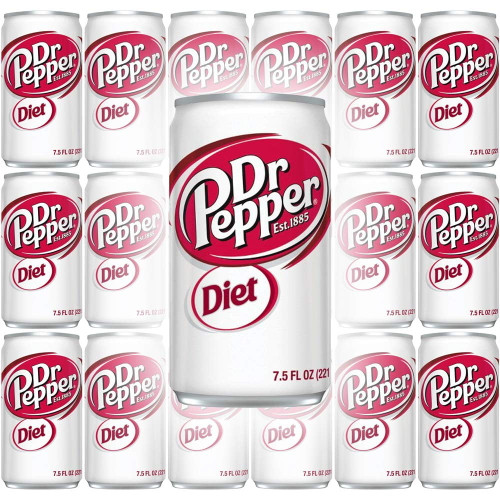 Diet Dr Pepper, 7.5 Fl Oz Mini Can (pack Of 18, Total Of 135 Oz)
