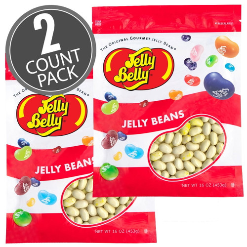 Jelly Belly Buttered Popcorn Jelly Beans, Genuine, Official, Fresh From The Source, 16 Oz (1 Lb), 2 Pack Resealable Bags