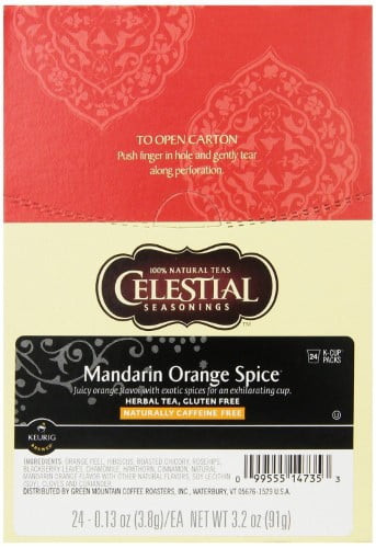 Celestial Seasonings Mandarin Orange Spice Herbal Tea, K-cup Portion Pack For Keurig Brewers, 96 Ct
