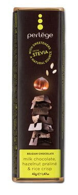 Perlege Belgian Sugar Free Chocolate 1.47 Oz - 1 Milk Chocolatae, Hazelnut Praline &amp; Rice Crisp