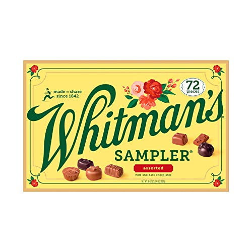 Whitman's Sampler Gift Box Of Assorted Chocolates, 36 Ounce (72 Pieces)