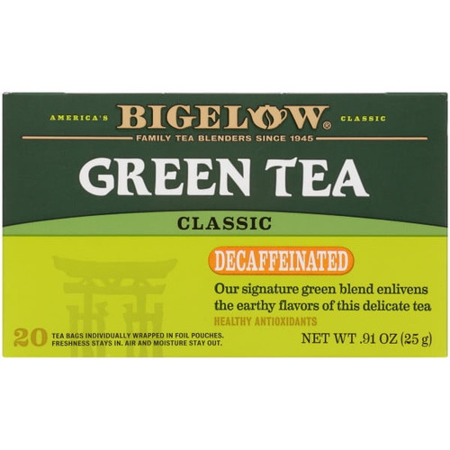 Bigelow Green Tea Classic, Decaffeinated, Tea Bags, 20 Count