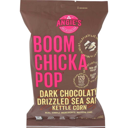 Angies Boomchickapop Dark Chocolaty Drizzled Sea Salt Kettle Corn, 5.5 Ounce -- 12 Per Case.