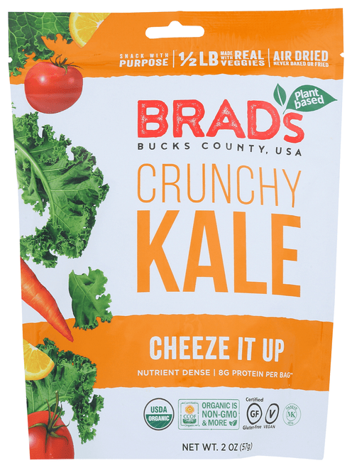 Brad's Plant Based Crunchy Kale Cheeze It Up Organic & Gluten Free, 2.oz (pack Of 12)