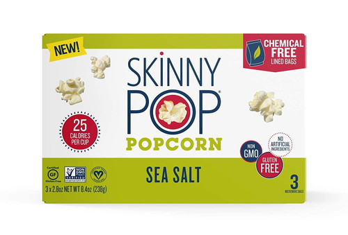 Skinnypop Sea Salt Microwave Popcorn , 2.8oz Microwavable Bags (pack Of 36), Skinny Pop, Healthy Popcorn, Gluten Free