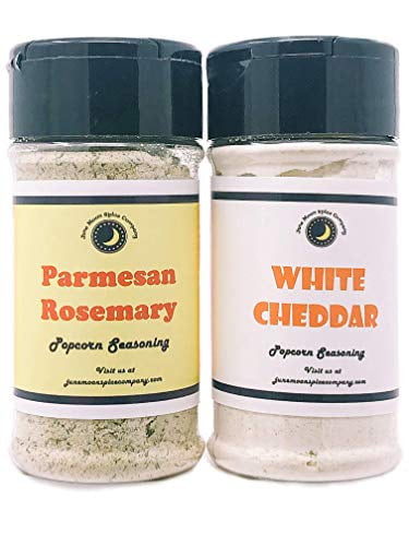 Premium | Popcorn Seasoning | Variety 2 Pack | Parmesan Rosemary Popcorn Seasoning | White Cheddar Popcorn Seasoning | Fat Free | Saturated Fat Free | Cholesterol Free