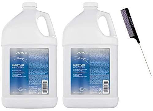 Joico Original Moisture Recovery Moisturizing Shampoo & Conditioner, Newest Packaging, For Thick/coarse Dry Hair Duo Set (w/ Sleek Steel Rat Tail Comb) (prof Xxl - 128 Oz + 128 Oz Gallon Pro Kit)