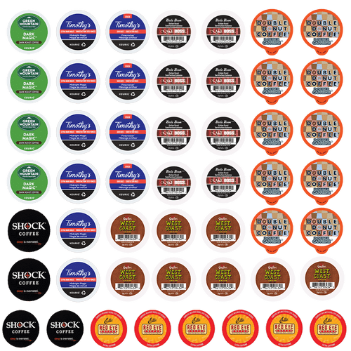 Perfect Samplers High Caffeine Coffee Pod Variety Pack, 50 Count For Keurig K Cup Machines