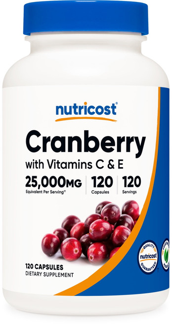 Nutricost Cranberry Extract 25,000mg, 120 Capsules, Supplement