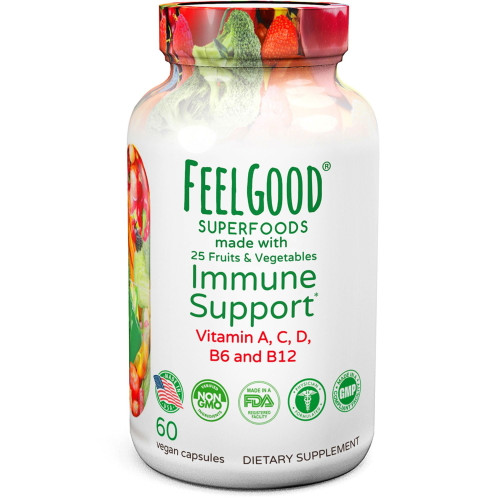 Feelgood Superfoods 1000mg Immune Support Capsules, 60 Count