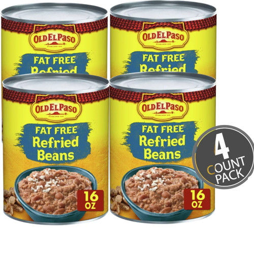 Old El Paso Fat Free Refried Beans - 16oz Pack Of 4