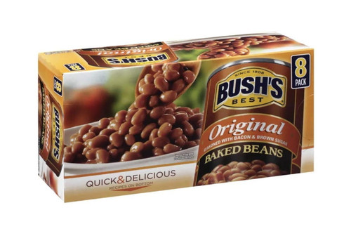 Bush Best Since 1908 Original Baked Beans Seasoned With Bacon & Brown Sugar 8 Pack Of 16.5oz Each Sms10