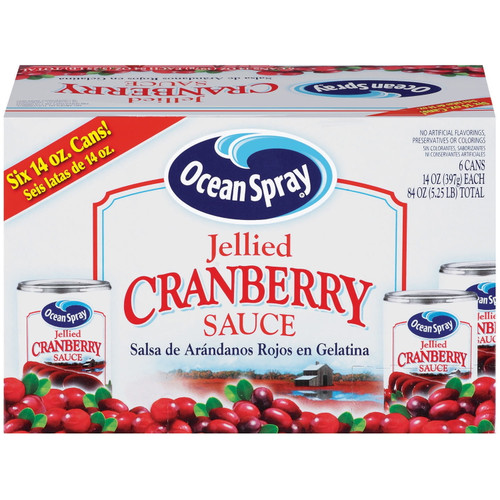 Ocean Spray Jellied Cranberry Sauce, 6-pack 14 Oz. Cans