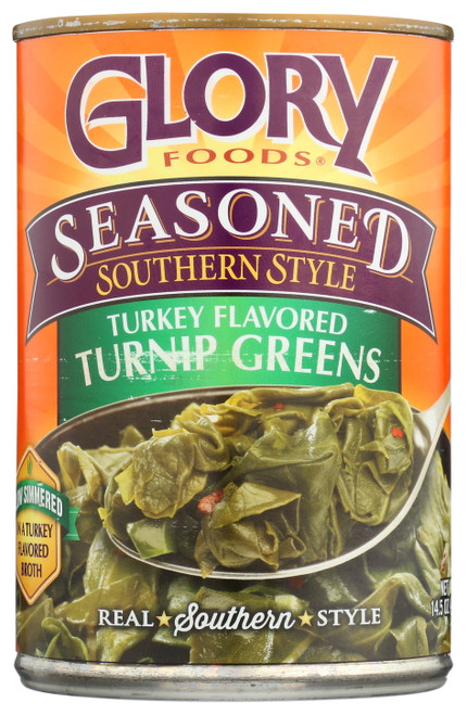 Glory Foods Seasoned Southern Style Turkey Flavored Turnip Greens, 14.5-ounce Pack Of 12