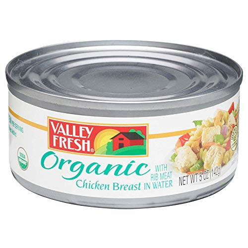 Valley Fresh Organic Canned Chicken Breast With Rib Meat In Water, 5 Ounce (pack Of 4)