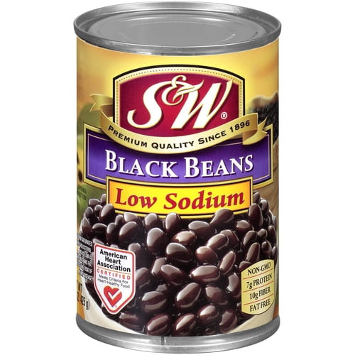 S&w Premium Black Beans 50% Less Sodium 15oz