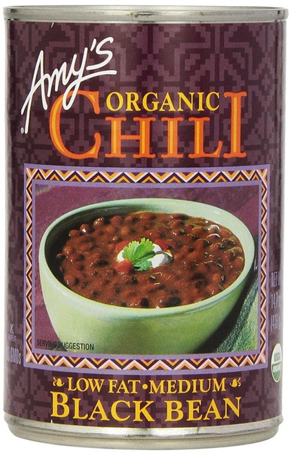 Amy's Organic Chili Low Fat Medium Black Bean 12 Oz Pack Of 4