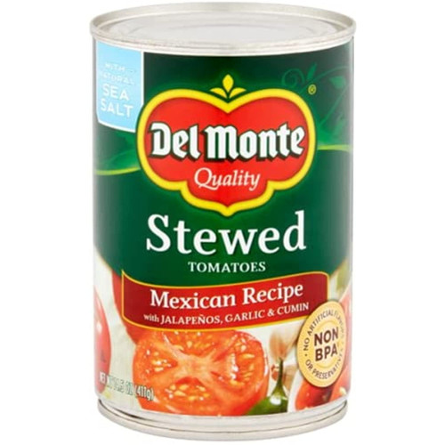 Del Monte, Mexican Recipe Stewed Tomatoes (with Jalapenos, Garlic & Cilantro), 14.5oz Can (pack Of 6)