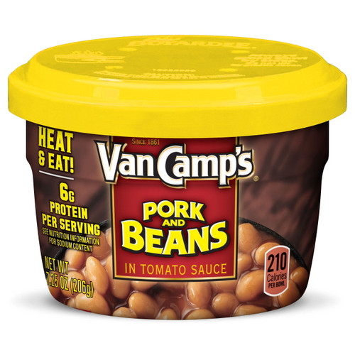 Van Camp's Pork And Beans Microwavable Cups, 7.25 Oz.