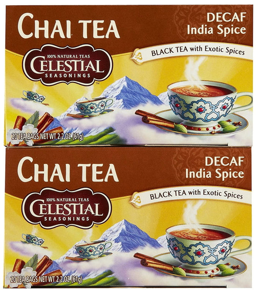Celestial Seasonings Decaf India Spice Chai Tea Bags, 20 Ct, 2 Pk