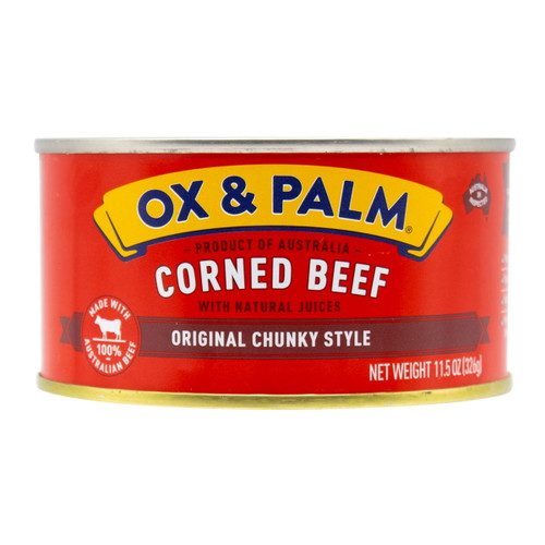 Ox & Palm Corned Beef Original Chunky Style 11.5oz (pack Of 12)