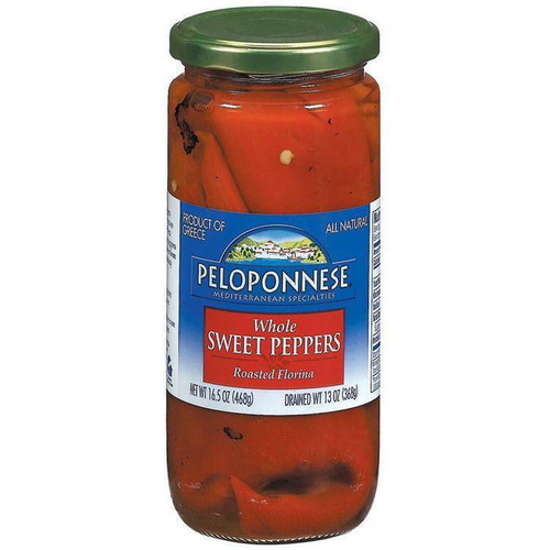 Peloponnese Roasted Florina Whole Sweet Peppers 16.5 Oz (pack Of 6)