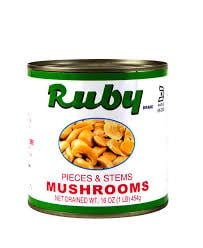 Ruby Pieces & Stems Mushrooms 16 Oz. (flavor)