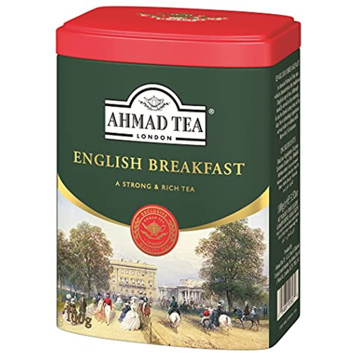 Ahmad Tea Caddy Gift Tin, English Scene, English Breakfast, 100 Gram