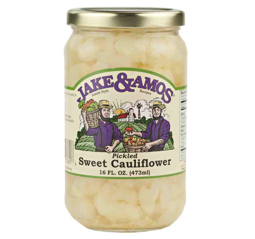 Jake & Amos Pickled Sweet Cauliflower 16 Oz. (3 Jars)