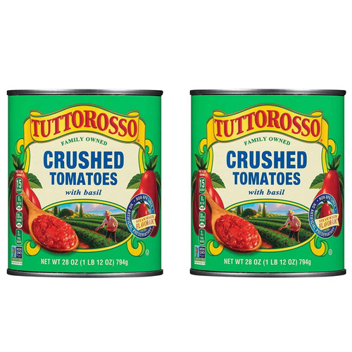 Tuttorosso Crushed Tomatoes With Basil, Gluten Free And Vegetarian Recipe, 28 Ounce Jars, 2-pack…