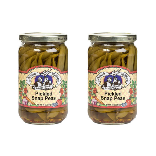 Amish Wedding All Natural Pickled Snap Peas 2 Jars 16 Oz Each