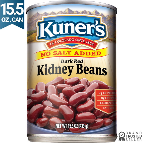 Kuners No Salt Added Dark Red Kidney Beans, 15 Oz (pack Of 12)