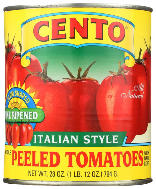 Cento Whole Peeled Tomatoes With Basil Leaf, 28 Oz (pack Of 12)